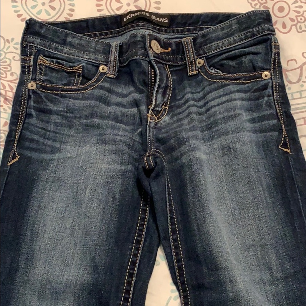 Express low rise dark wash jeans